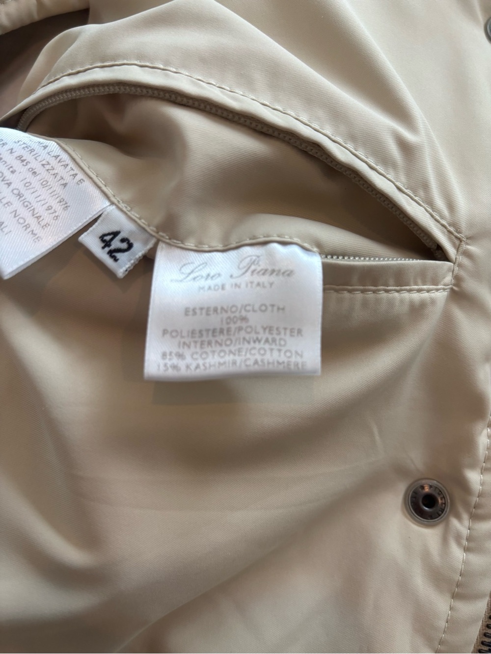 Loro Piana Quilted Cotton & Cashmere Puffer Vest - Tan - Picture 5 of 5